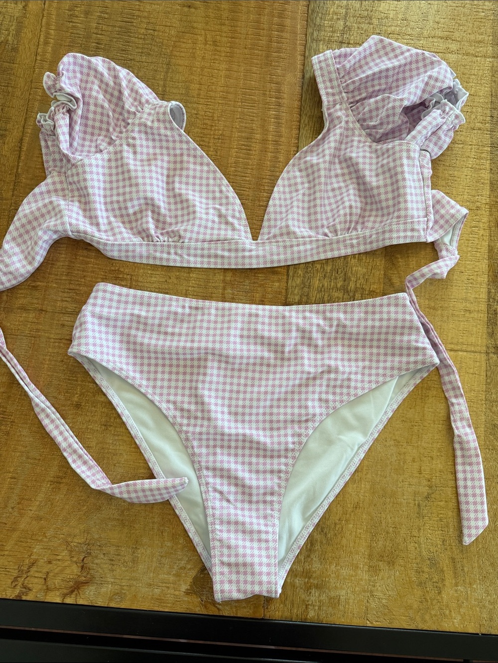 Pink Lily Pink Gingham Women's Bikini Set